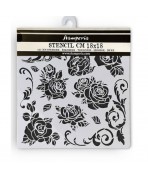 STENCIL STAMPERIA 18X18 SHABBY ROSES