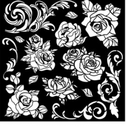 STENCIL STAMPERIA 18X18 SHABBY ROSES