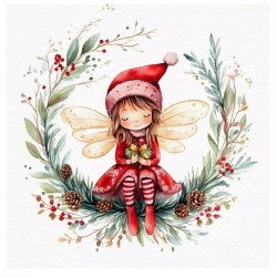 Servilleta 33cmx33 Hada de Navidad