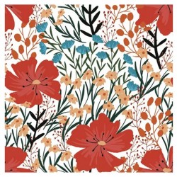 Servilleta 33cmx33cm Amapola y flores silvestres