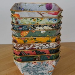 Taller Con servilletas cuenco doble cara y bandeja - decoupage sobre vidrio. Elige la fecha que más te convenga.