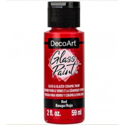 DecoArt Glass Paint 59ml color rojo