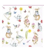 Servilleta 33cmx33cm-easter jardin conejo