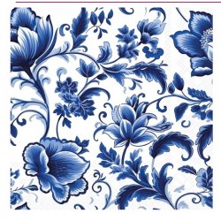 Servilleta 33cmx33cm Delft Blue florals