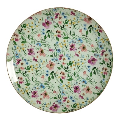 Taller decoupage con servilletas sobre vidrio en Madrid- bajoplatos redondo de 30cm. Piezas grandes