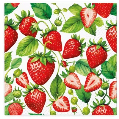 Servilletas de 33cmx33cm Fresas