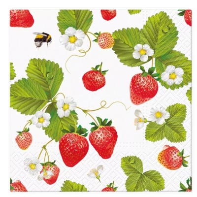 Servilletas 33x33 cm -Fresas