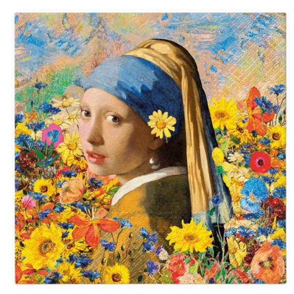 Servilletas de 33cmx33cm La musa floral de Vermeer