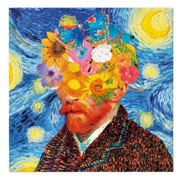 Servilletas de 33cmx33cm El sueño floral de Van Gogh