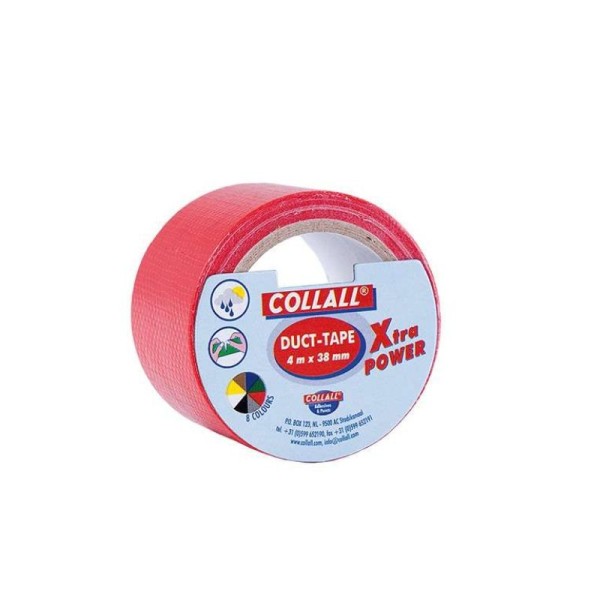 Cinta Adhesiva Textil Roja Collall Duct Tape 38 mm x 4 m – Resistente al Agua