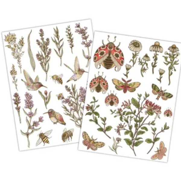 Vintage Summer Rub-On Transfers  2 hojas
