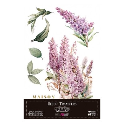 La Vie En Fleurs Decor Transfers 8x12" lilacs