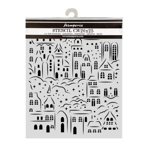 Media Plantilla Stencil Stamperia 20x25 cm para Scrapbooking, Mixed Media Navidad