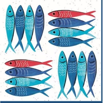 Servilletas 33x33 cm Fiesta de Sardinas