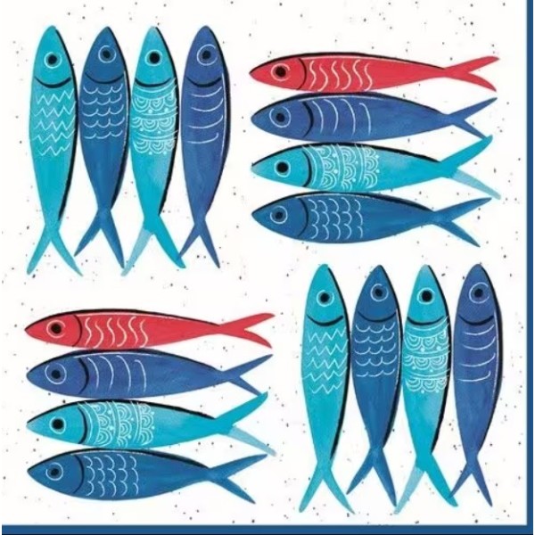Servilletas 33x33 cm Fiesta de Sardinas