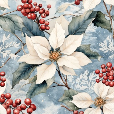 copia de Servilletas 33x33 cm Winter poinsettia