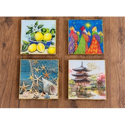 Taller iniciación a decoupage con servilletas sobre cristal.