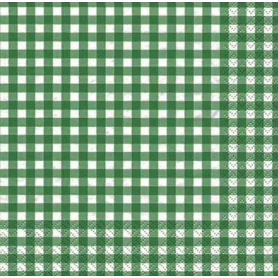 Servilletas 33x33 cm cuadros verde oscuro