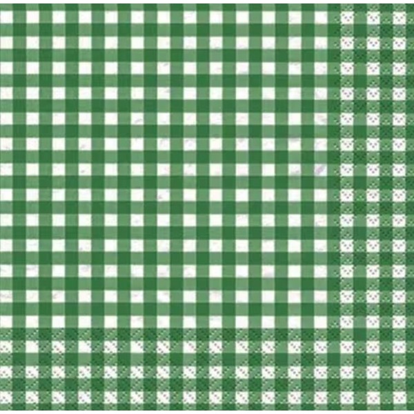 Servilletas 33x33 cm cuadros verde oscuro
