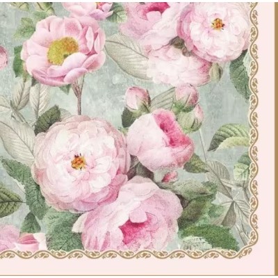 Servilletas 33x33 cm Rosas en flor