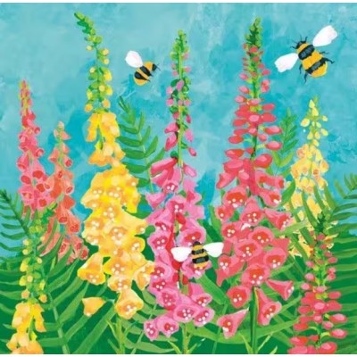 Servilletas 33x33 cm  Campo de flores y abejas