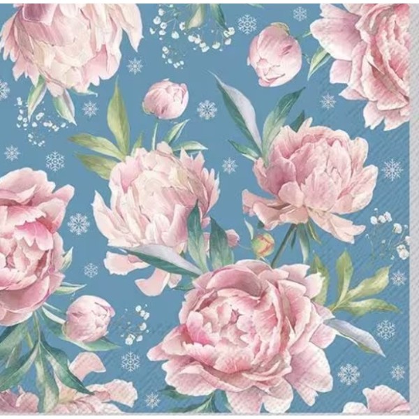 Servilletas 33x33 cm  Daphne azul plata