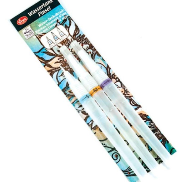 Set de 3 Pinceles con Depósito de Agua Viva Decor