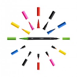 Rotulador BIC  brush Intensity dos puntas 12 colores