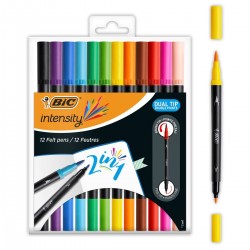 Rotulador BIC  brush Intensity dos puntas 12 colores