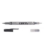Fudenosuke twin 2 punta blandas negro y gris Tombow