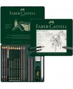 Pitt Grafito estuche de metal con 19 piezas Faber Castell