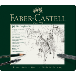 Pitt Grafito estuche de metal con 19 piezas Faber Castell