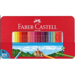 Lápiz de color con forma hexagonal en estuche de metal Faber Castell