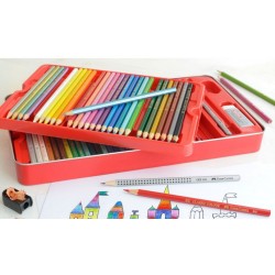 Lápiz de color con forma hexagonal en estuche de metal Faber Castell