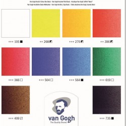 Set de pinturas acrílicas en una caja de madera básica con 10 colores en tubos de 40 ml + accesorios