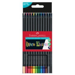 Estuche de cartón con 12 lápices de color Black Edition Faber Castell