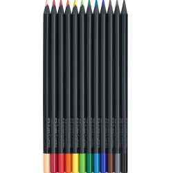 Estuche de cartón con 12 lápices de color Black Edition Faber Castell