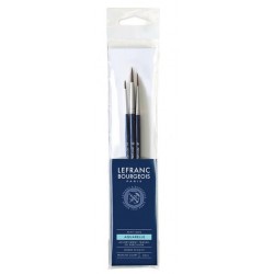 Set de 3 pinceles redondos  Lefranc Bourgeois  (n ° 4 / n ° 8 / n ° 12)