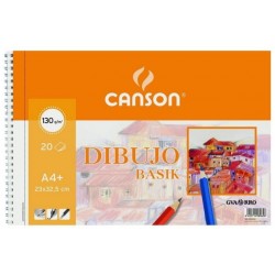 Álbum A4+ 130g liso. Espiral Microperforado 23x32,5 20H Basik