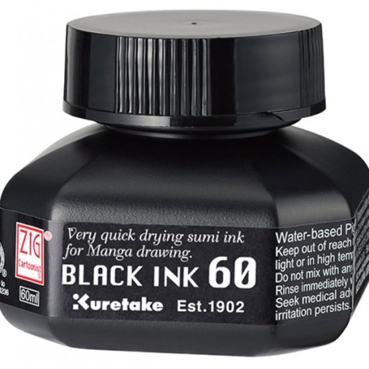 Black Ink 60ml tinta Kuretake
