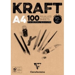 Glued pad brown Kraft 90g 100sh A4