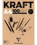 Glued pad brown Kraft 90g 100sh A4