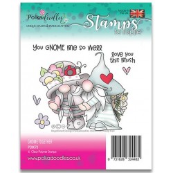 Polkadoodles Gnomo juntos sello transparente
