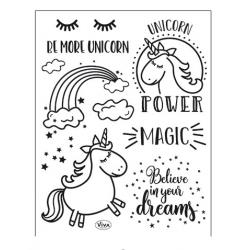 Sello transparente Unicornio 14x18cm