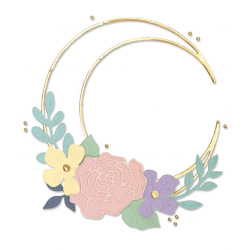 Sizzix Set de troqueles Thinlits Marco de luna creciente floral troquel