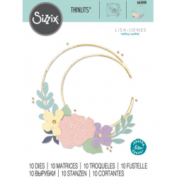 Sizzix Set de troqueles Thinlits Marco de luna creciente floral troquel