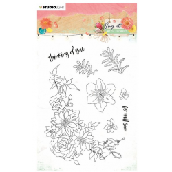 Sello transparente con flores Studio Light
