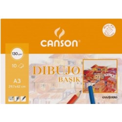 Minipack Basik A3 de 130 gr 10H Canson 29.7x42 cm