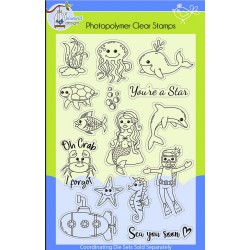 Lil' Bluebird Designs Juego de sellos bajo el mar
