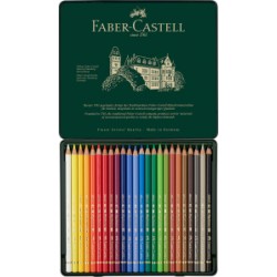 Estuche de metal con 24 lápices de color Polychromos